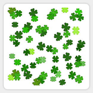 Shamrocks Falling - Pattern for Saint Patricks Day Sticker